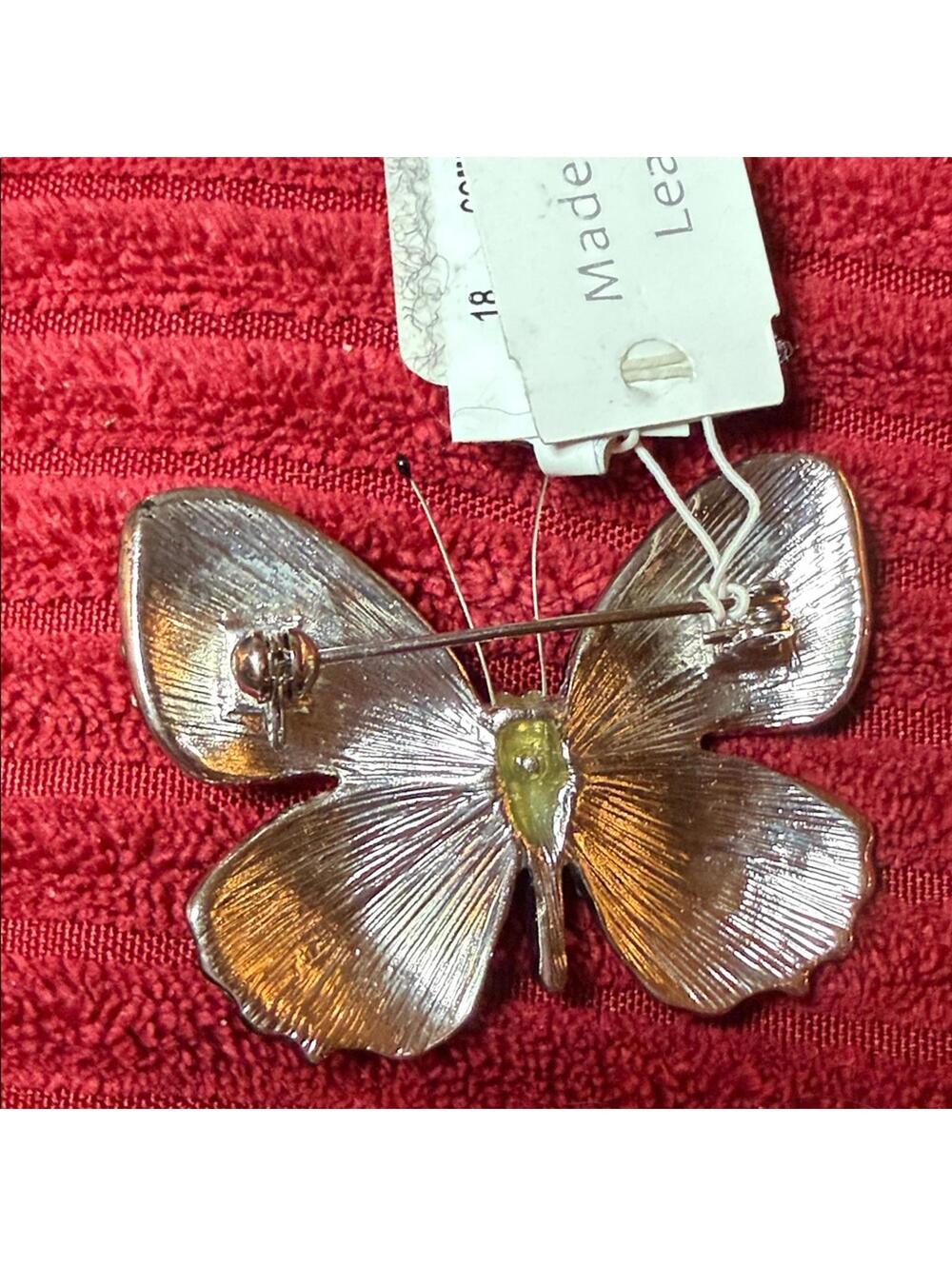 Colorful Rhinestone Butterfly Brooch - Picture 2 of 5